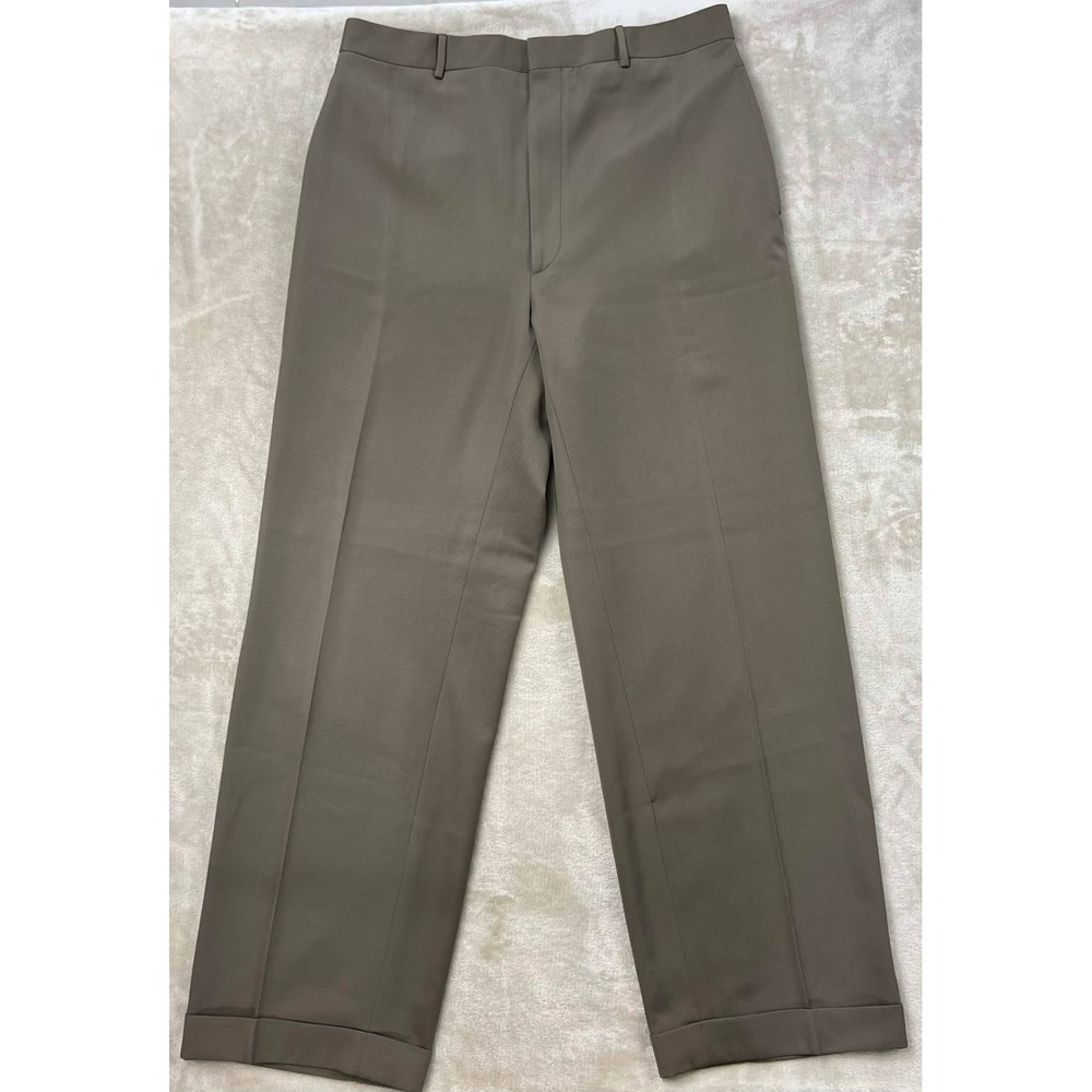 Polo Ralph Lauren Mens 100% Virgin Wool Dress Pants Made in Italy Brown W32 L30